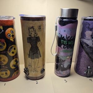 Emoji and Glitter Tumblers